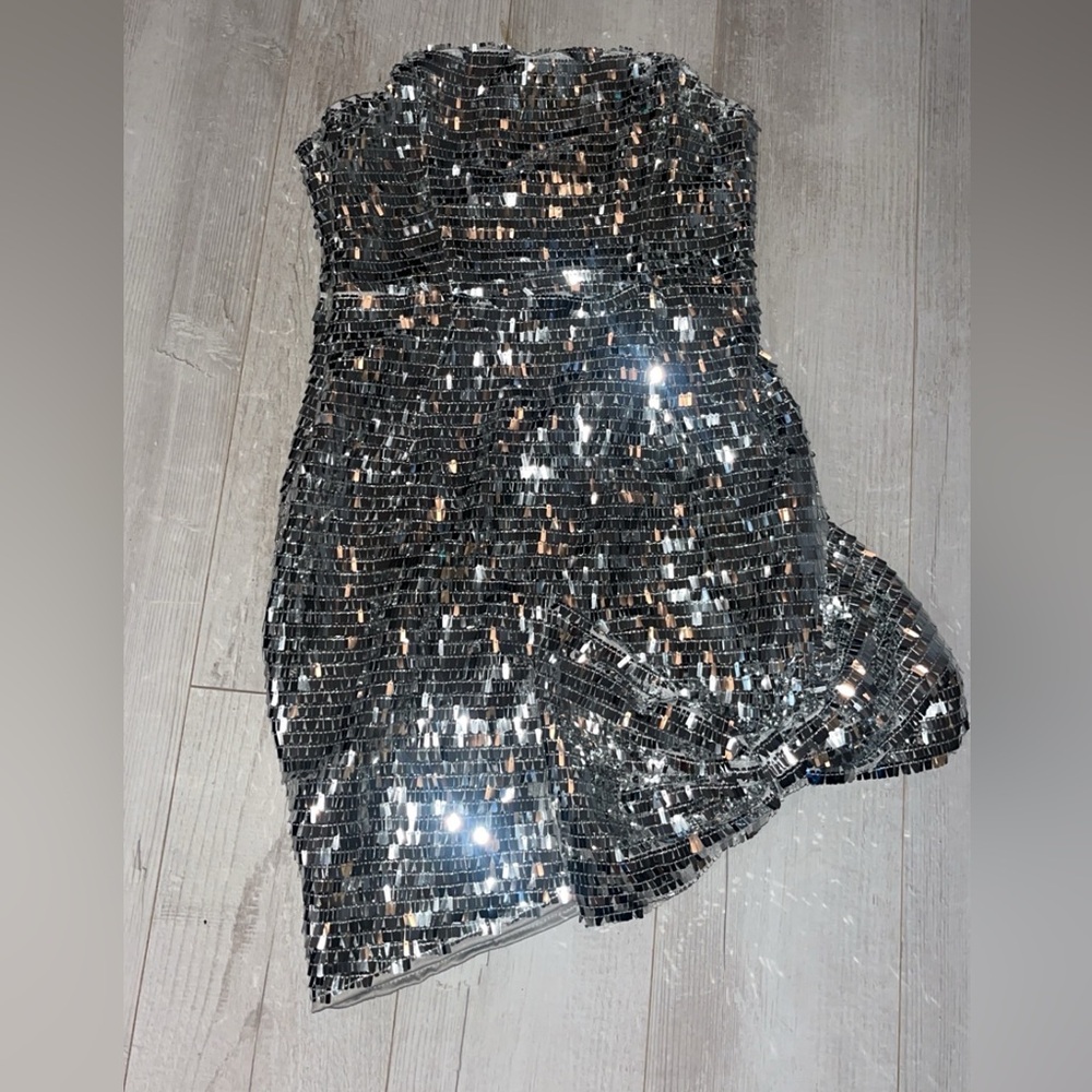 PrettyLittleThing Shimmering Silver Sequin Dress
